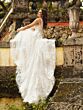 Christina Wu 15852 Plunging Neckline Bow Belt Wedding Gown