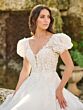 Christina Wu 15891 Puff Sleeve V-Back Wedding Gown