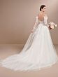 Christina Wu 15870 Scoop Back Cold Shoulder Wedding Gown