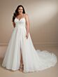 Christina Wu 29440 Front Slit Spaghetti Strap Plus Size Wedding Dress