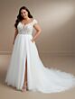 Christina Wu 29446 Scoop Neck High Slit Plus Size Bridal Dress