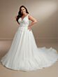 Christina Wu 29447 Ruched Bodice V-Neck Plus Size Bridal Dress