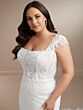 Christina Wu 29448 Square Neckline Cap Sleeve Plus Size Bridal Dress