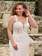 Christina Wu 29468 Petal Train Lace Plus Size Wedding Gown