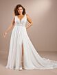 Christina Wu 29453 Lace Bodice Plunging Neck Plus Size Wedding Dress