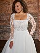 Christina Wu 29480 Square Neck Illusion Back Plus Size Wedding Dress