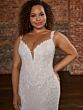 Christina Wu 29484 Plunging Neck Lace Plus Size Wedding Gown