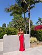 Amoris by LaDivine T9002 Beaded Bodice Cutout Back Dress
