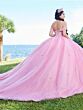 House of Wu 56490 Off-The-Shoulder Beaded Bodice Sweet 16 Dress