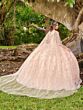 House of Wu LizLou Fiesta 56510 Sheer Cape Corset Top Quince Dress