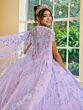 House of Wu LizLou Fiesta 56510 Sheer Cape Corset Top Quince Dress