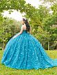 House of Wu LizLou Fiesta 56512 Off-The-Shoulder Applique Quince Gown