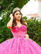 House of Wu LizLou Fiesta 56512 Off-The-Shoulder Applique Quince Gown