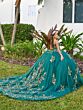 House of Wu LizLou Fiesta 56513 Applique Train Corset Top Quince Gown