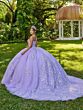 House of Wu LizLou Fiesta 56513 Applique Train Corset Top Quince Gown