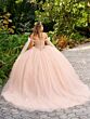 House of Wu LizLou Fiesta 56518 Sheer Strap Beaded Bodice Quince Gown