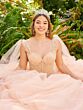 House of Wu LizLou Fiesta 56518 Sheer Strap Beaded Bodice Quince Gown
