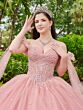 House of Wu LizLou Fiesta 56518 Sheer Strap Beaded Bodice Quince Gown
