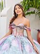 House of Wu LizLou Fiesta 56520 Knot Bust Floral Sweet 16 Dress