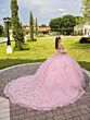 House of Wu 56526 Sweetheart Neck Floral Applique Quince Dress
