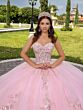 House of Wu 56526 Sweetheart Neck Floral Applique Quince Dress