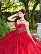 House of Wu 56531 Ruffle Train Sheer Bodice Quinceanera Gown