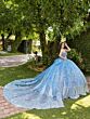 House of Wu 56533 Sheer Cape Bow Back Sweet 16 Dress