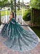 House of Wu 56533 Sheer Cape Bow Back Sweet 16 Dress