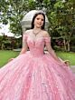House of Wu 56536 Off-The-Shoulder Beaded Fringe Sweet 16 Gown