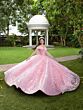 House of Wu 56536 Off-The-Shoulder Beaded Fringe Sweet 16 Gown