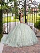 House of Wu 56536 Off-The-Shoulder Beaded Fringe Sweet 16 Gown