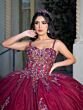 House of Wu LizLou 26087 Beaded Bodice Slim Strap Quinceanera Gown