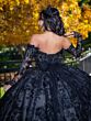 House of Wu LizLou 26092 Gauntlet Sleeve Basque Waist Sweet 16 Dress