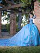 House of Wu LizLou 26093 Illusion Sleeve Long Train Sweet 16 Gown