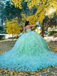 House of Wu LizLou 26094 Ruffle Train Beaded Bodice Sweet 16 Gown