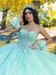 House of Wu LizLou 26094 Ruffle Train Beaded Bodice Sweet 16 Gown