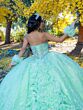 House of Wu LizLou 26094 Ruffle Train Beaded Bodice Sweet 16 Gown