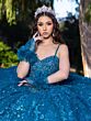 House of Wu LizLou 26094 Ruffle Train Beaded Bodice Sweet 16 Gown