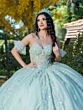 House of Wu LizLou 26096 Strapless Peacock Train Quinceanera Gown