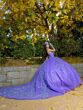 House of Wu LizLou 26096 Strapless Peacock Train Quinceanera Gown