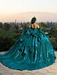 House of Wu LizLou 26097 Feather Sleeve Pleated Skirt Sweet 16 Dress
