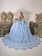 House of Wu 26125 Scalloped Train Bow Back Dress
