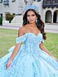 House of Wu 26072 Removable Sleeve Lace-Up Back Quinceanera Dress