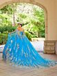 House of Wu 26083 Sheer Cape Sweetheart Neck Quince Dress