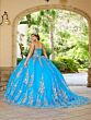House of Wu 26083 Sheer Cape Sweetheart Neck Quince Dress