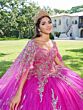 House of Wu 26083 Sheer Cape Sweetheart Neck Quince Dress
