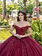 House of Wu 26105 Removable Train Off-The-Shoulder Sweet 16 Dress
