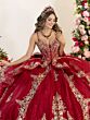 House of Wu 26127 Tiered Skirt Plunging Neckline Dress