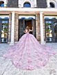 House of Wu LizLou Maravilla 80024 Petal Train Applique Quince Gown