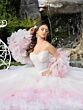 House of Wu LizLou Maravilla 80025 Ruffle Hem Drape Top Quince Gown